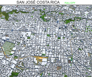 San Jose city Costa Rica 3d model 30km