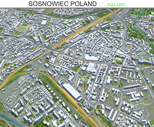 Sosnowiec City Poland 3d model 30km