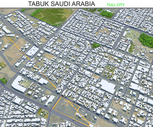 Tabuk City Saudi Arabia 3d model 30km