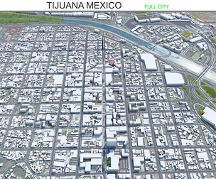 Tijuana city Mexico 3d model 40km