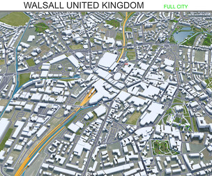Walsall City United Kingdom 3d model 30km