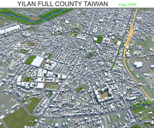 Yilan Full County Taiwan 3d model 50km
