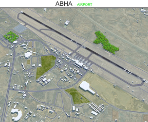 Abha Airport 3d model 10km