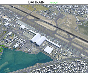 Bahrain Airport 3d model 10km