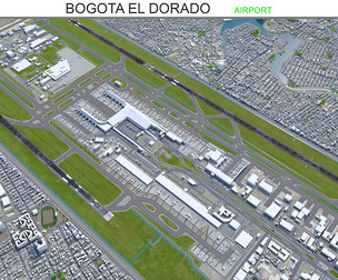 Bogota EL Dorado Airport 3d model 10km