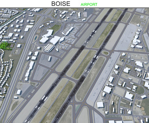 Boise Airport 3d model 10km
