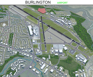 Burlington Airport 3d model 10km