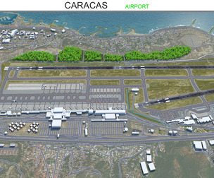Caracas Airport 3d model 12km