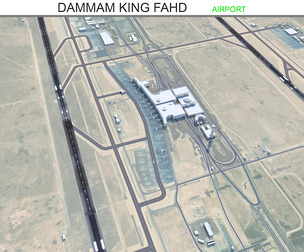 Dammam King Fahd Airport 3d model 12km