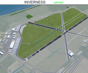 Inverness  Airport 3d model 10km