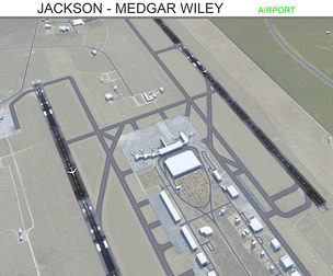 Jackson  Medgar Wiley Evers Airport 3d model 10km