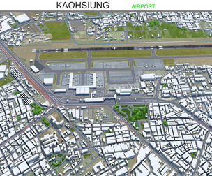 Kaohsiung Airport 3d model 10km