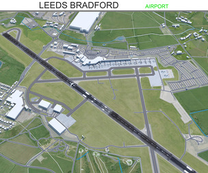 Leeds Bradford Airport 3d model 10km