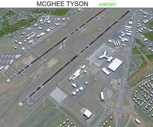 McGhee Tyson Airport Knoxville 3d model 10km