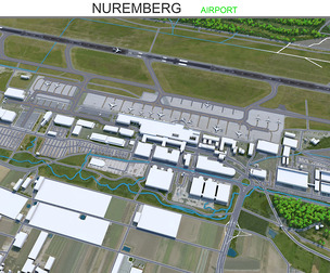 Nuremberg Airport 3d model 10km