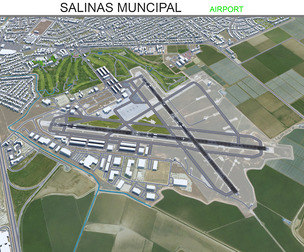 Salinas Muncipal Airport 3d model 10km