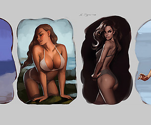 Bikini girls sketches