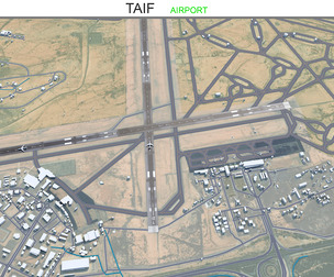 Taif Airport 3d model 12km