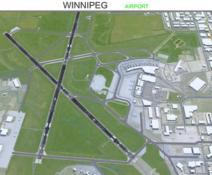Winnipeg Airport 3d model 10km