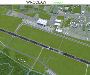 Wroclaw Airport 3d model 10km