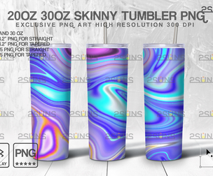 20OZ Marble Skinny Tumbler Design, Sublimation PNG
