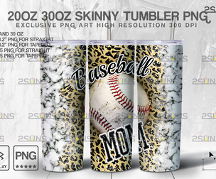 20oz Dirty Baseball MOM Skinny Tumbler