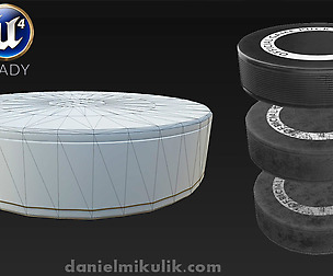 Hockey Puck Low Poly PBR Textures 3 Types
