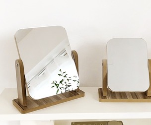 Classic Wood Desk Mirror Solid Wood