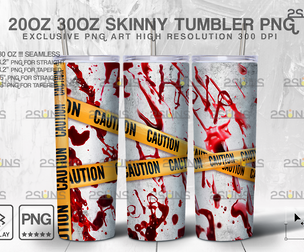 20 OZ Crime Scene Skinny Tumbler Design