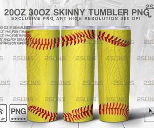 20oz Softball MOM Skinny Tumbler SEAMLESS Design