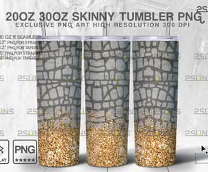 20oz Snake Skin Glitter Skinny Tumbler