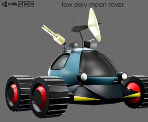 low poly moon rover