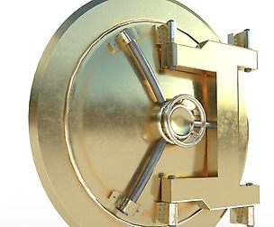 Golden Safe Low Poly PBR Texture