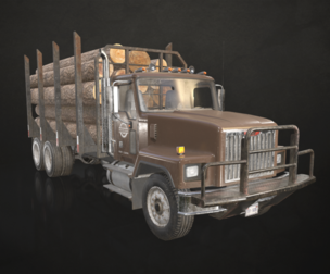 Classic Logging Truck - Low Poly
