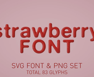 Strawberry Bitmap Font & PNGs