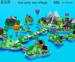 Cartoon sea village