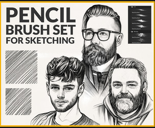 Pencil Brushes for Sketching on Photoshop