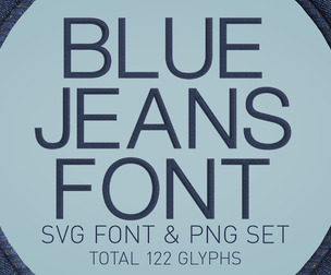 Blue Jeans Color SVG Font and PNGs