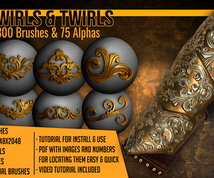 Swirls and Twirls 300 ZBrush Brushes And 75 Alphas