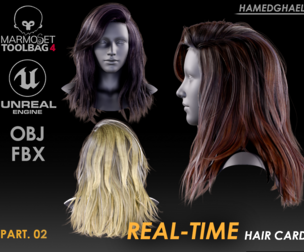 Real Time Hair Card Female Hairstyle part 02