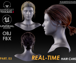 Real Time Hair Card Female Hairstyle part 03