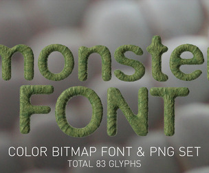 The Monster Color Bitmap SVG Font & PNGs
