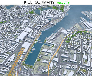 Kiel city Germany 3d model 70km