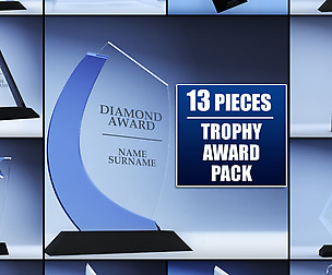 Trophy award cup low poly pack