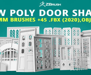 45 low poly interior exterior door base mesh IMM