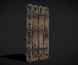 Old Reinforced Wooden Door