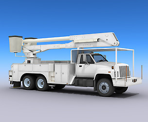 Utility Bucket Truck - Low poly