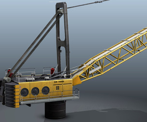 Vessel Ship Crane - Blender FBX 3D Model Low Poly