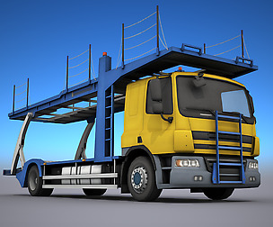 Car Carrier Truck - Low poly