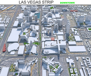 Las Vegas Nevada downtown City USA 3D Model 10km
